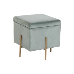 Poggiapiedi DKD Home Decor Metallo Turchese Poliestere (45 x 45 x 45 cm)