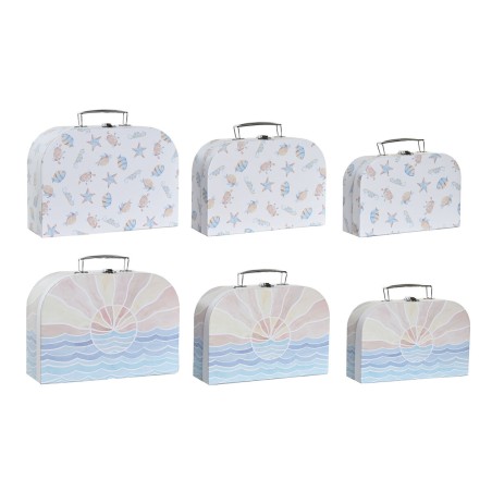 Set di Scatole Decorative DKD Home Decor Multicolore Metallo Cartone 28 x 9,5 x 20 cm (2 Unità)