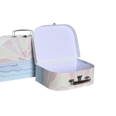 Set di Scatole Decorative DKD Home Decor Multicolore Metallo Cartone 28 x 9,5 x 20 cm (2 Unità)