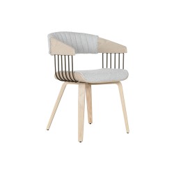 Sedia da Sala da Pranzo Home ESPRIT Grigio Poliestere Legno 51 x 55 x 76,5 cm