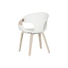 Sedia da Sala da Pranzo Home ESPRIT Bianco Poliestere Legno 55,5 x 67,5 x 80,5 cm