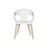 Sedia da Sala da Pranzo Home ESPRIT Bianco Poliestere Legno 55,5 x 67,5 x 80,5 cm