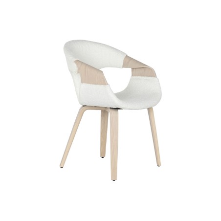 Sedia da Sala da Pranzo Home ESPRIT Bianco Poliestere Legno 55,5 x 67,5 x 80,5 cm