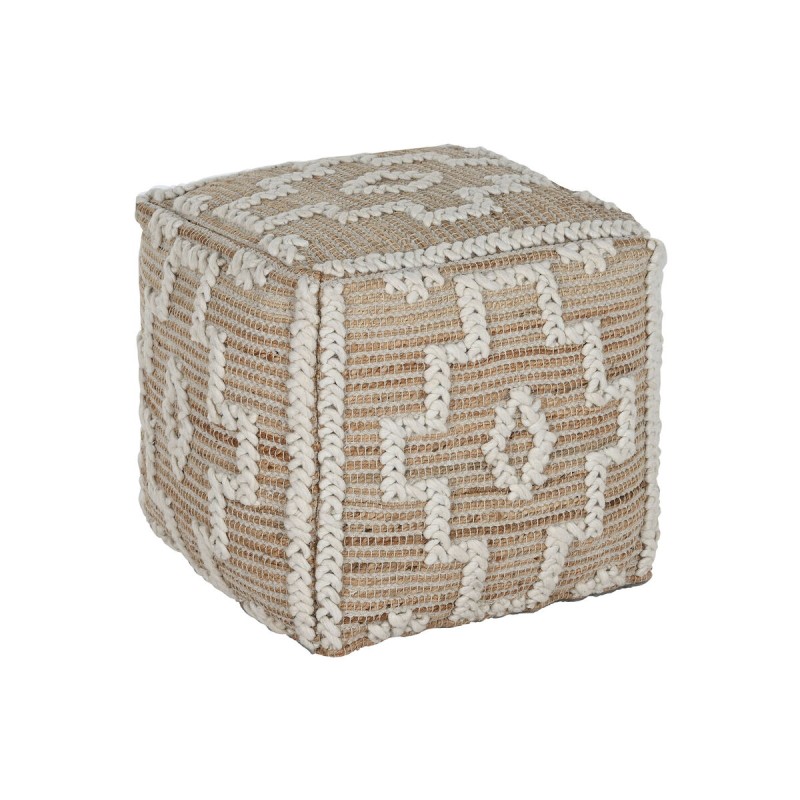 Poggiapiedi Home ESPRIT Bianco Naturale 45 x 45 x 45 cm Poggiapiedi Home ESPRIT Bianco Naturale 45 x 45 x 45 cm