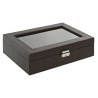 Scatola-Portagioie Home ESPRIT Marrone scuro Poliuretano Cristallo Acciaio Legno MDF 30 x 20 x 8 cm