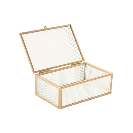 Scatola-Portagioie Home ESPRIT Dorato Metallo Cristallo 15 x 11 x 5,5 cm