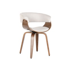 Sedia da Sala da Pranzo Home ESPRIT Marrone Beige Poliestere Legno di noce Poliuretano 61 x 46 x 78 cm