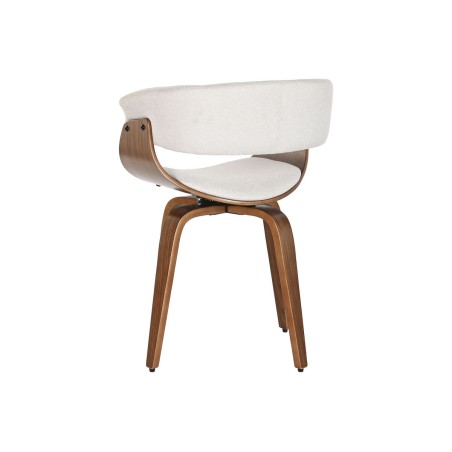 Sedia da Sala da Pranzo Home ESPRIT Marrone Beige Poliestere Legno di noce Poliuretano 61 x 46 x 78 cm