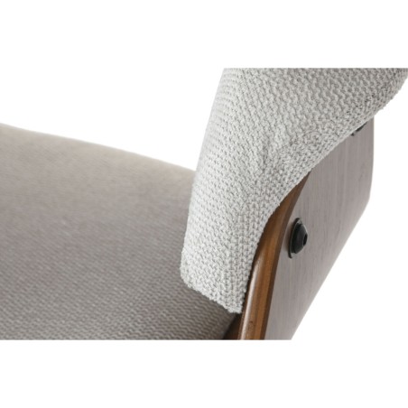 Sedia da Sala da Pranzo Home ESPRIT Marrone Beige Poliestere Legno di noce Poliuretano 61 x 46 x 78 cm