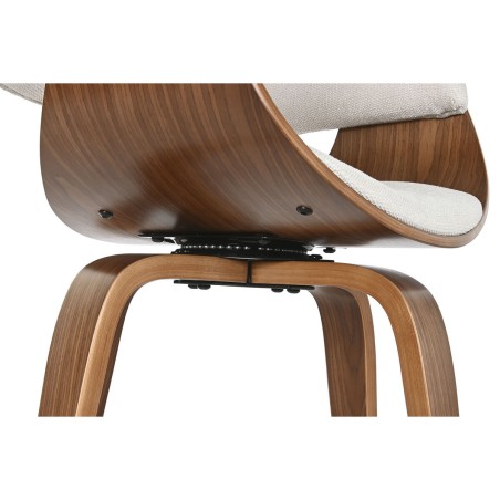 Sedia da Sala da Pranzo Home ESPRIT Marrone Beige Poliestere Legno di noce Poliuretano 61 x 46 x 78 cm