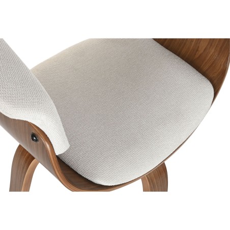 Sedia da Sala da Pranzo Home ESPRIT Marrone Beige Poliestere Legno di noce Poliuretano 61 x 46 x 78 cm