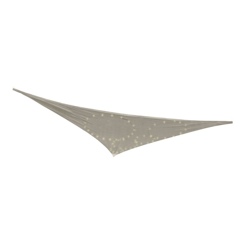 Vela parasole Grigio 3 x 3 x 3 m Luce LED Esterno Solare Tenda
