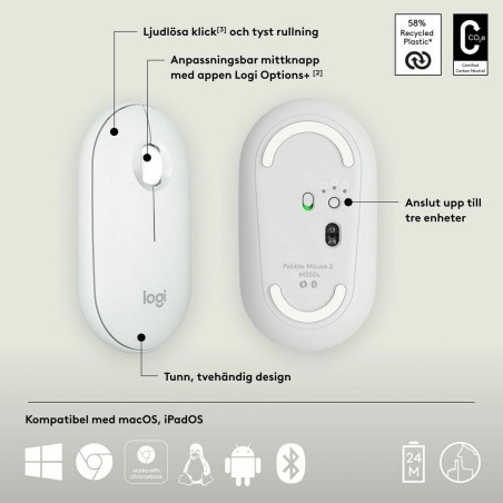Mouse Logitech 910-007013 Bianco 4000 dpi
