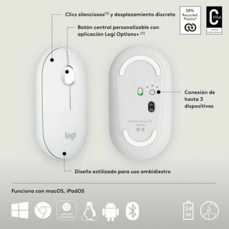 Mouse Logitech 910-007013 Bianco 4000 dpi