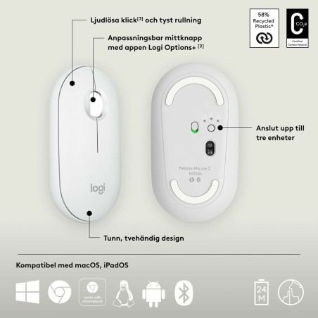 Mouse Logitech 910-007013 Bianco 4000 dpi