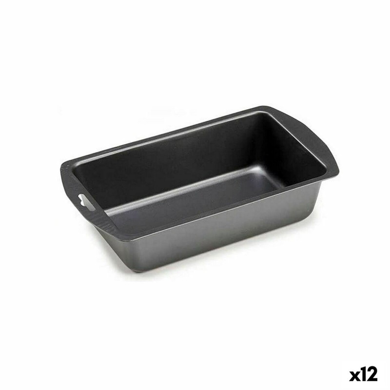 Stampo Rettangolare Kinvara CK56483-24 Grigio scuro Acciaio al carbonio 13 x 6,3 x 30 cm (12 Unità)
