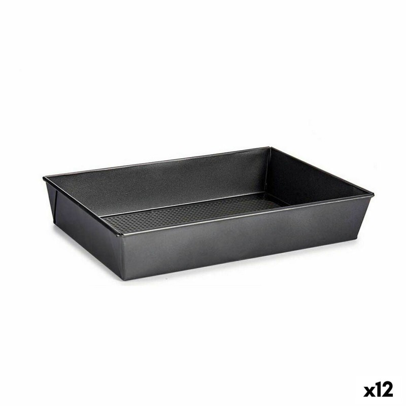 Stampo Rettangolare Kinvara CK31470 Grigio scuro Metallo Acciaio al carbonio 24 x 6,5 x 36,5 cm (12 Unità) Stampo Rettangolare Kinvara CK31470 Grigio scuro Metallo Acciaio al carbonio 24 x 6,5 x 36,5 cm (12 Unità)