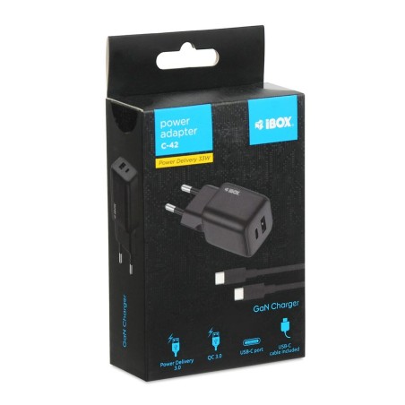 Caricabatterie da Parete Ibox ILUC42B Nero 33 W (1 Unità)