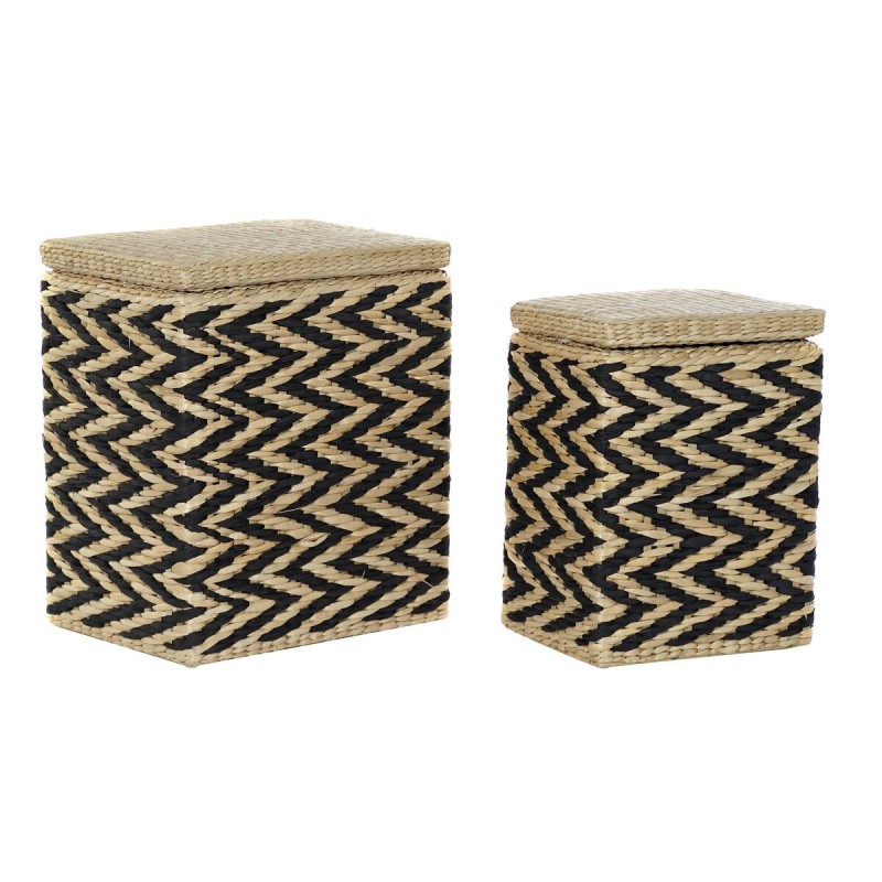 Cesto per i Panni DKD Home Decor Naturale Nero Poliestere Coloniale Fibra (43 x 32 x 50,5 cm) Cesto per i Panni DKD Home Decor Naturale Nero Poliestere Coloniale Fibra (43 x 32 x 50,5 cm)
