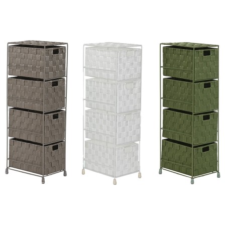 Cassettiera Home ESPRIT Verde Grigio Crema 24 x 18 x 68 cm (3 Unità)