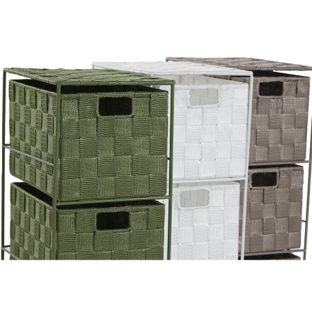 Cassettiera Home ESPRIT Verde Grigio Crema 24 x 18 x 68 cm (3 Unità)