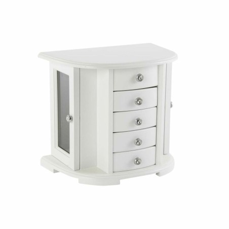 Scatola-Portagioie DKD Home Decor Velluto Romantico Specchio Legno MDF (26 x 18 x 23 cm)