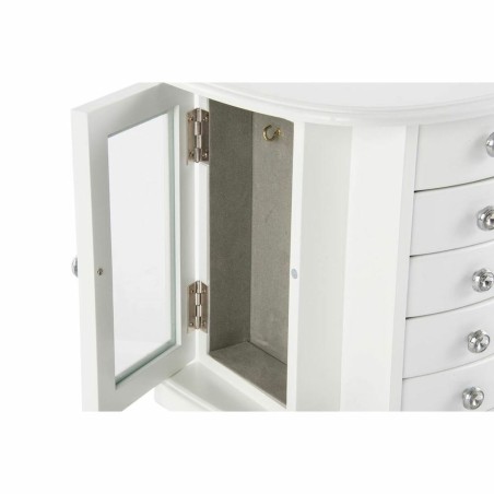 Scatola-Portagioie DKD Home Decor Velluto Romantico Specchio Legno MDF (26 x 18 x 23 cm)
