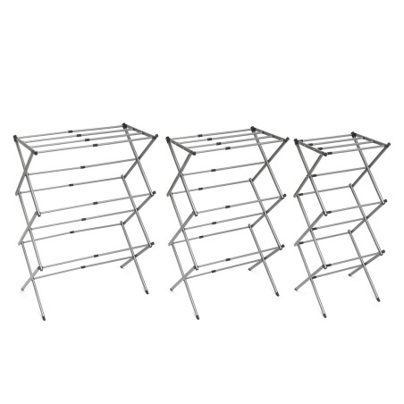 Stendibiancheria in Metallo Pieghevole ed Estensibile a 3 Altezze Cloxy InnovaGoods 11 sbarre