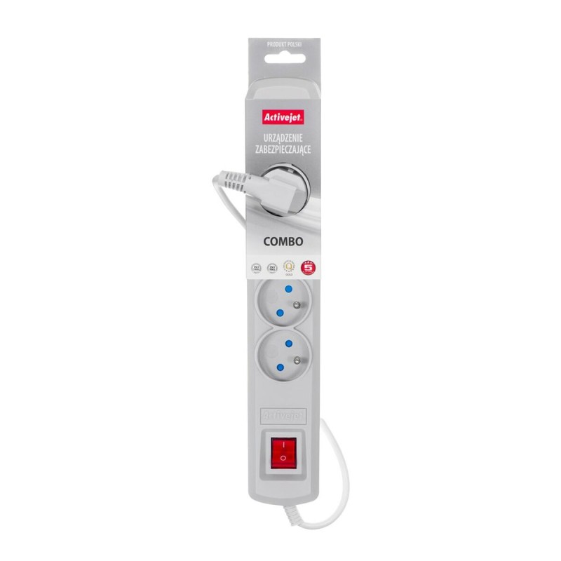 Multipresa 5 Prese con Interruttore Activejet ACP-5GN (3 m) Multipresa 5 Prese con Interruttore Activejet ACP-5GN (3 m)