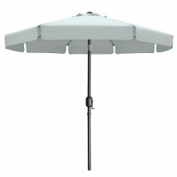 Marbueno Ombrellone Acciaio 8 Stecche D300 cm Poliestere Bianco Giardino 10491