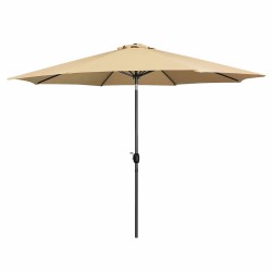 Marbueno Ombrellone Acciaio 8 Stecche D270 cm Poliestere Marrone Giardino 10482