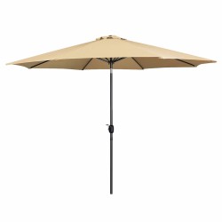 Marbueno Ombrellone Acciaio 8 Stecche D300 cm Poliestere Marrone Giardino 10485