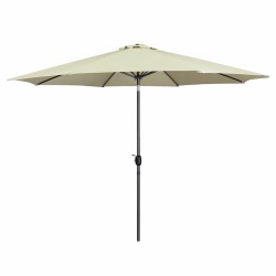 Marbueno Ombrellone Acciaio 8 Stecche D300 cm Poliestere Beige Giardino Piscina 10486