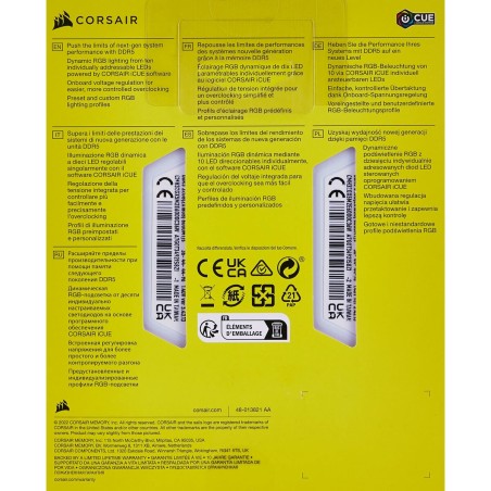 Memoria RAM Corsair 32 GB DDR5 SDRAM DDR5 6000 MHz