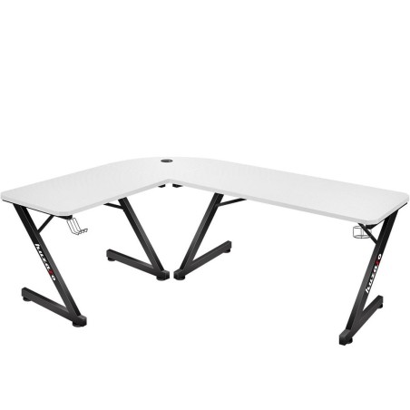 Scrivania Gaming Huzaro HZ-Hero 7.0 Bianco Nero Fibra di carbonio 154 x 72,5 x 117 cm