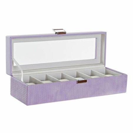 Scatola-Portagioie DKD Home Decor 8424001859894 33 x 11 x 9 cm Cristallo Lilla Poliuretano