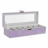 Scatola-Portagioie DKD Home Decor 8424001859894 33 x 11 x 9 cm Cristallo Lilla Poliuretano