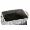 Cestino Multiuso DKD Home Decor Bianco Marrone Grigio Blu Marino Foglia della pianta Boho 40 x 30 x 24 cm Plastica 3 Pezzi (2 Un