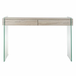 Tavolo aggiuntivo DKD Home Decor Trasparente Naturale Legno Cristallo Legno MDF 120 x 40 x 76 cm