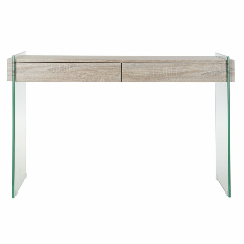 Tavolo aggiuntivo DKD Home Decor Trasparente Naturale Legno Cristallo Legno MDF 120 x 40 x 76 cm Tavolo aggiuntivo DKD Home Decor Trasparente Naturale Legno Cristallo Legno MDF 120 x 40 x 76 cm