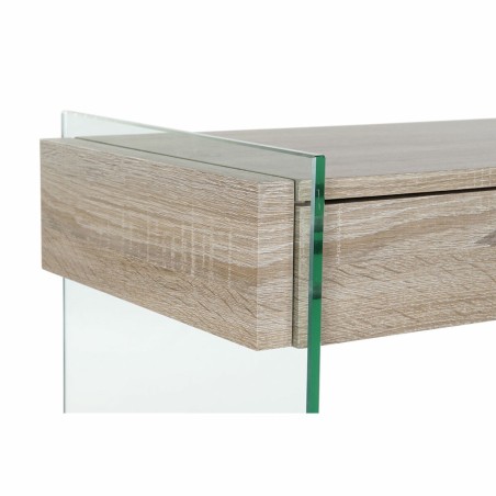 Tavolo aggiuntivo DKD Home Decor Trasparente Naturale Legno Cristallo Legno MDF 120 x 40 x 76 cm