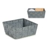 Cestino Kipit A3-6929A9 Grigio Stoffa Intrecciato 18 x 8 x 21 cm