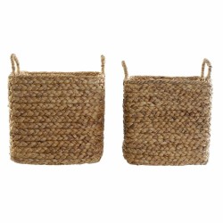 Set di Cestini DKD Home Decor Marrone Naturale Juncus (2 Pezzi)
