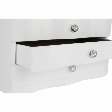 Scatola-Portagioie DKD Home Decor 27 x 18 x 16 cm Bianco Legno MDF
