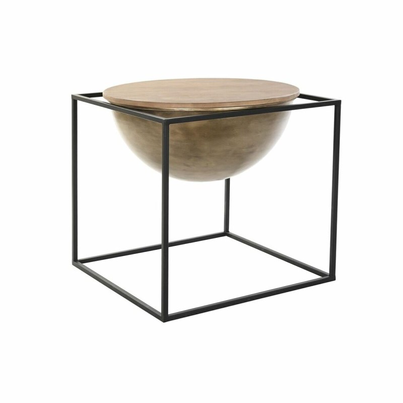 Tavolo aggiuntivo DKD Home Decor Marrone Nero Legno Metallo 64 x 64 x 62,5 cm Tavolo aggiuntivo DKD Home Decor Marrone Nero Legno Metallo 64 x 64 x 62,5 cm