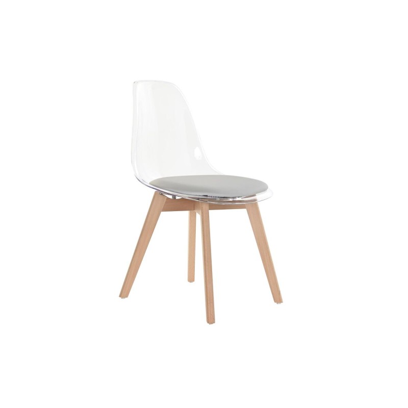 Sedia da Sala da Pranzo DKD Home Decor Grigio Legno Policarbonato 54 x 47 x 81 cm Sedia da Sala da Pranzo DKD Home Decor Grigio Legno Policarbonato 54 x 47 x 81 cm