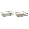 Scatola-Portagioie DKD Home Decor Cristallo Metallo Verde Grigio chiaro (27 x 15 x 5,5 cm) (2 Unità)