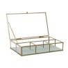 Scatola-Portagioie DKD Home Decor Cristallo Metallo Verde Grigio chiaro (27 x 15 x 5,5 cm) (2 Unità)