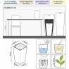 Vaso Autoirrigante Lechuza Rosso 39,5 x 39,5 x 75,5 cm polipropilene Plastica Rettangolare