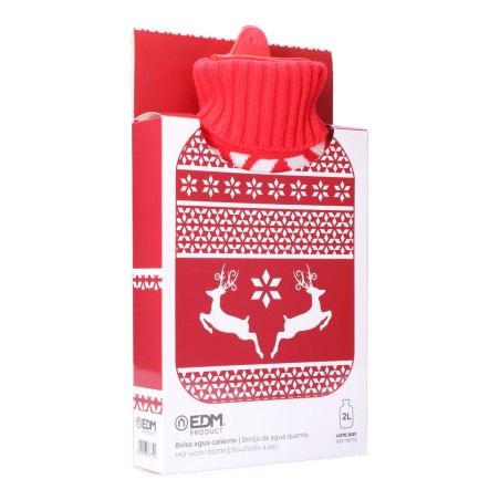 Borsa Acqua Calda EDM 76770 Rojo/Blanco Lana 2 L Plastica